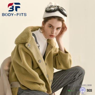 Damski płaszcz z prawdziwego wełny